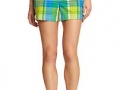 womens-everyday-printed-khaki-shorts-3-1-2-green-plaid
